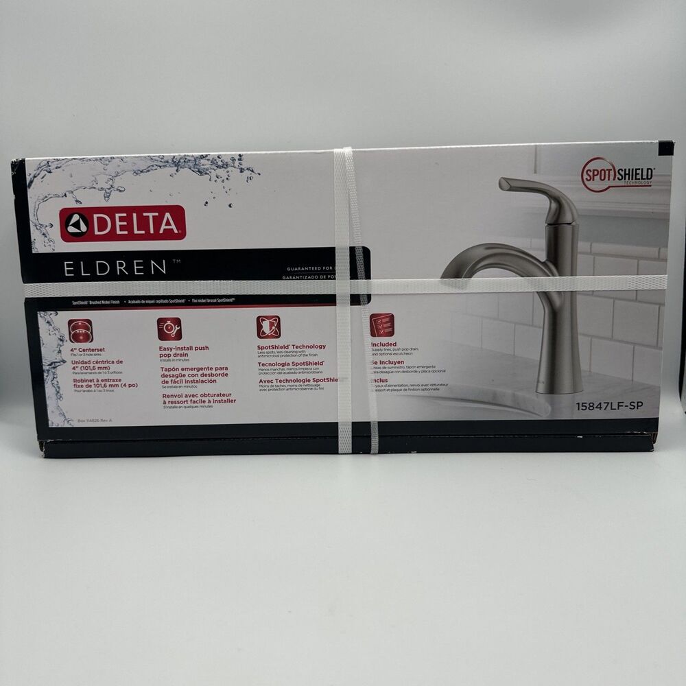 Delta Eldren Spotshield Brushed Nickel Single Hole 1-Handle WaterSense Bathroom